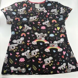 Med Couture Scrub Top Women's Animal Print Nurse Workwear Size Small